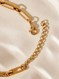 Goudkleurig - Stainless Steel Paperclip Chain Bracelet