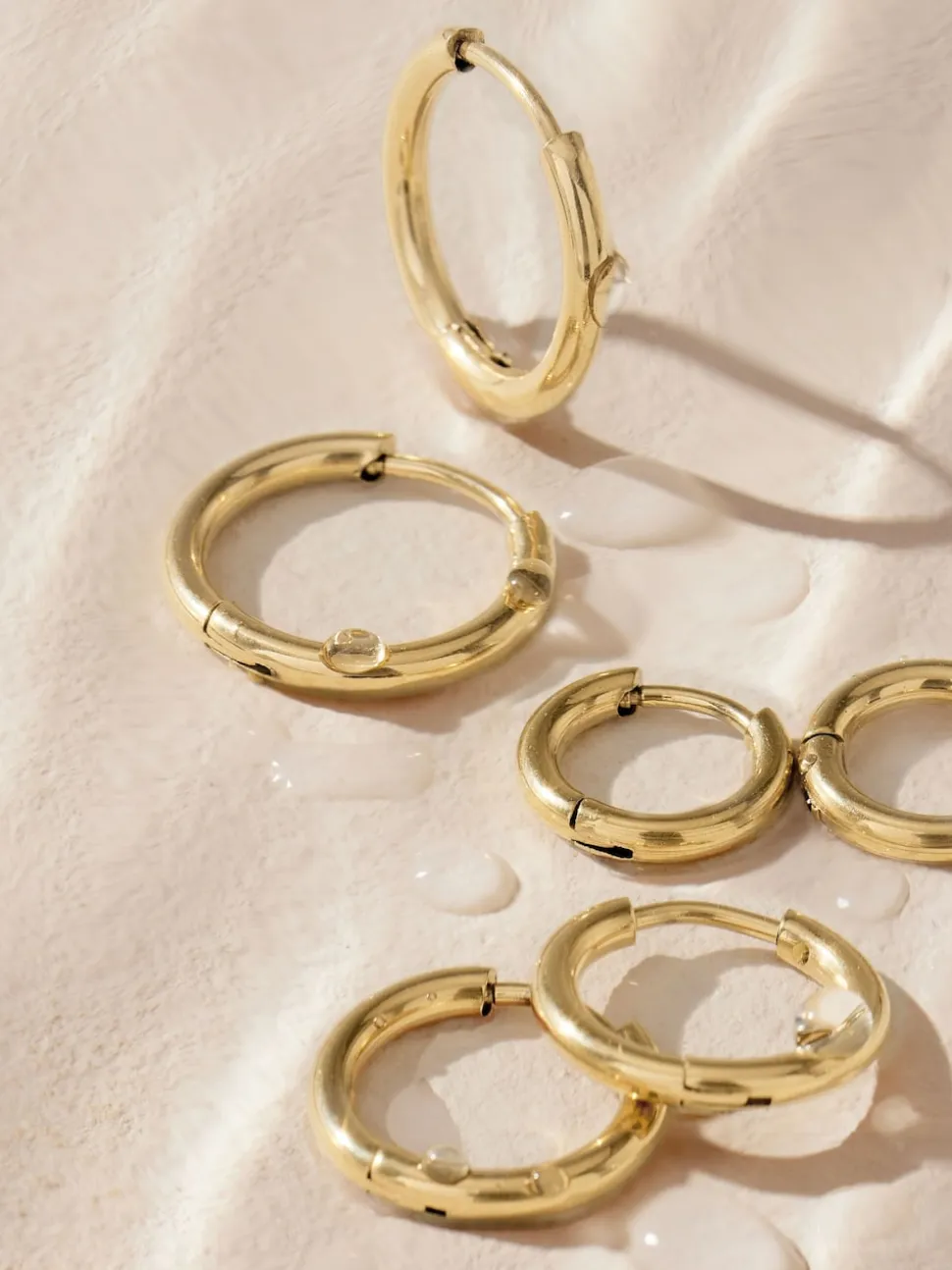 Goudkleurig - Stainless Steel Graduated Huggie Hoop Earrings 3 Pack