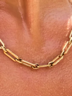 Goudkleurig - Stainless Steel Paperclip Chain Necklace