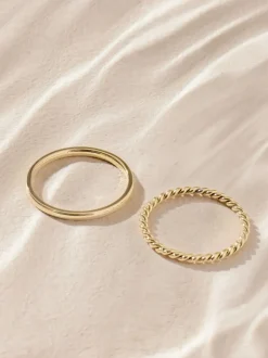Goudkleurig - Stainless Steel Delicate Ring Pack