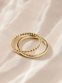 Goudkleurig - Stainless Steel Delicate Ring Pack