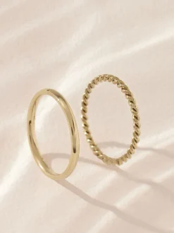 Goudkleurig - Stainless Steel Delicate Ring Pack