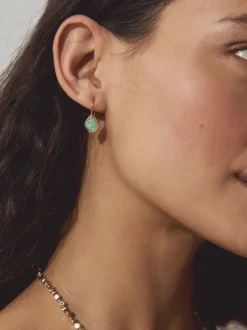Goudkleurig - Stone Detail Earrings