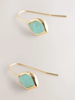 Goudkleurig - Stone Detail Earrings