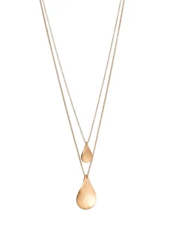 Goudkleurig - Tweelaagse ketting met bloemblad