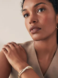 Goudkleurig - Twist Sparkle Cuff Bracelet