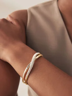 Goudkleurig - Twist Sparkle Cuff Bracelet