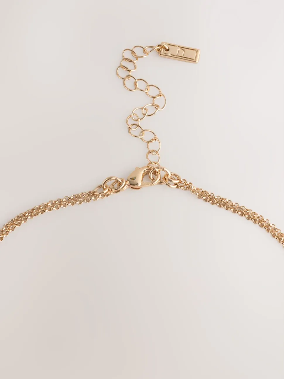 Goudkleurig - Two Row Pavé Heart Necklace
