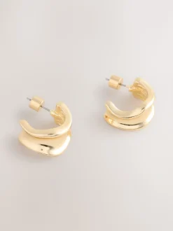 Goudkleurig - Wide Small Hoop Earrings