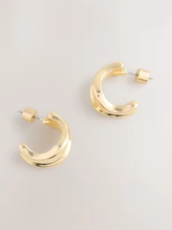 Goudkleurig - Wide Small Hoop Earrings