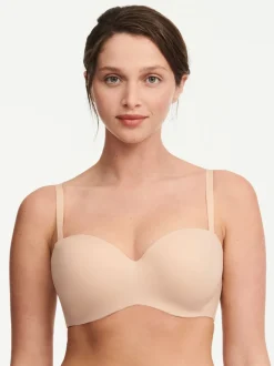 Goudkleurig beige - Chantelle Norah - Zacht aanvoelende strapless beha