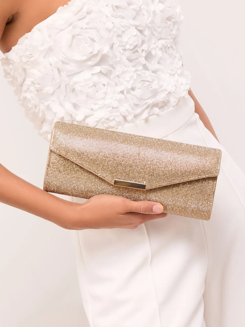 Goudkleurige folie - Lipsy Clutch Bag