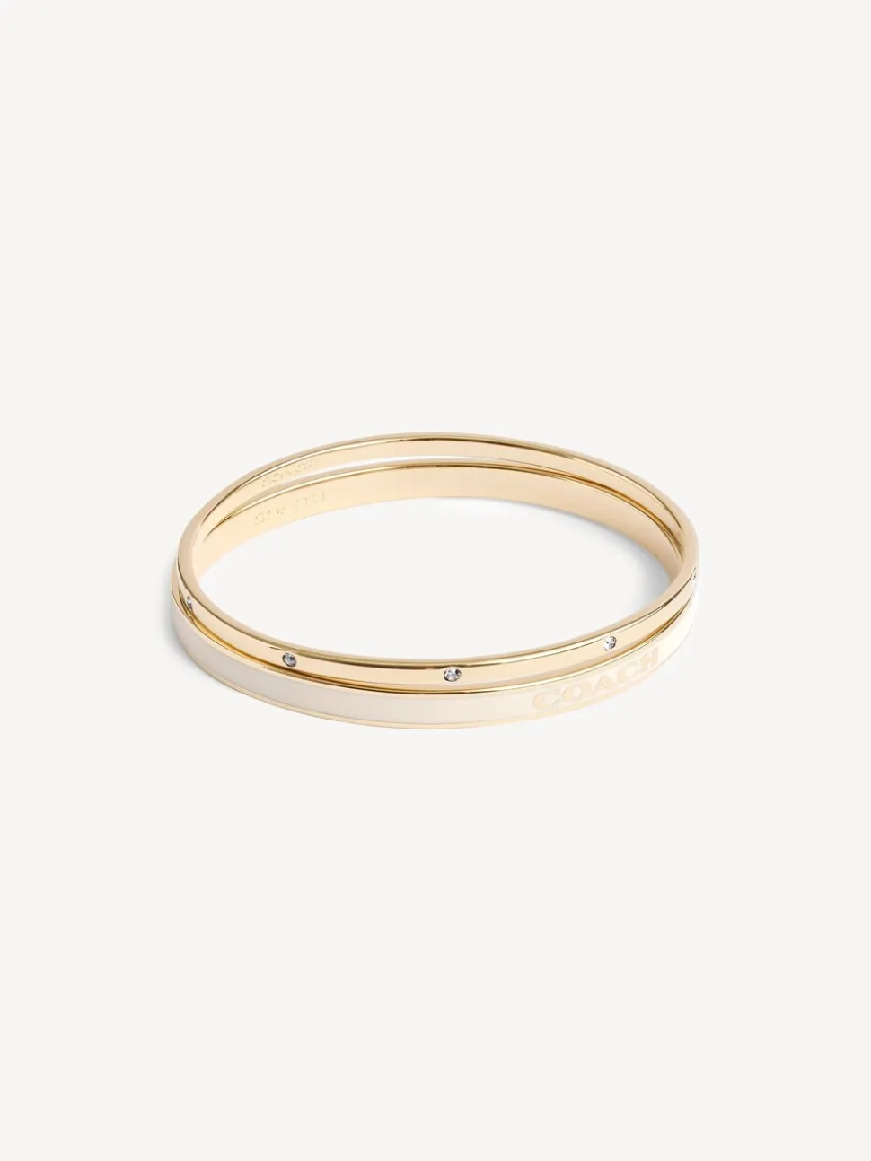 Goudkleurig/wit - COACH COACH goudkleurige Signature Duo Bangle set in doosje