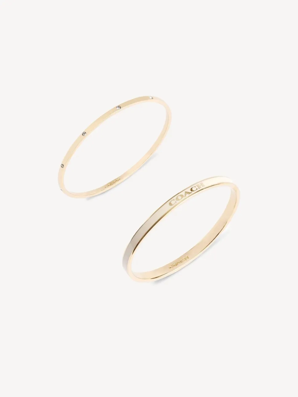 Goudkleurig/wit - COACH COACH goudkleurige Signature Duo Bangle set in doosje
