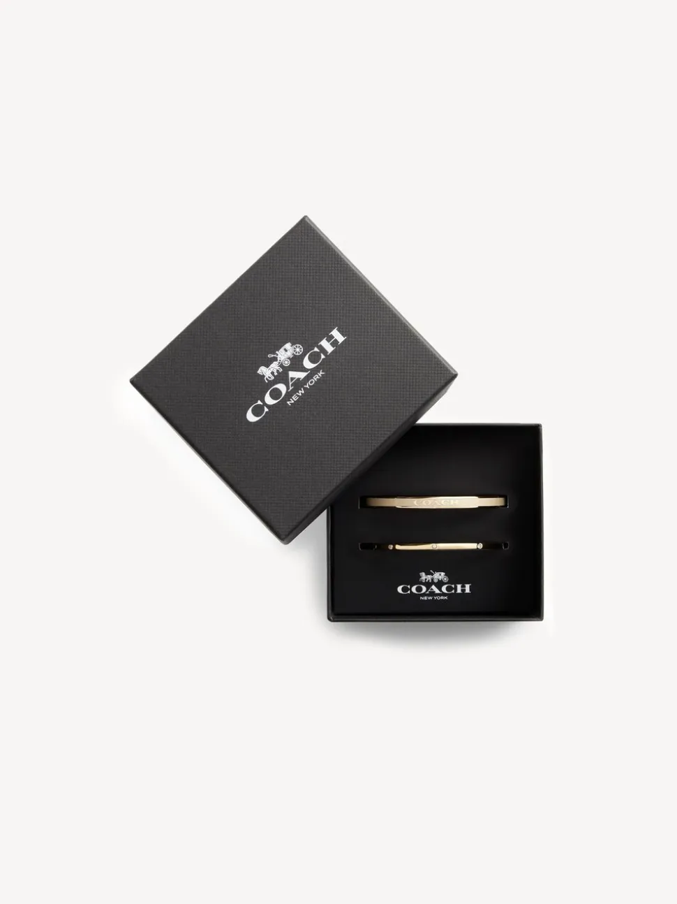 Goudkleurig/wit - COACH COACH goudkleurige Signature Duo Bangle set in doosje