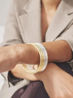 Goudkleurig/zilverkleurig# - Mixed Thin Bangles Pack