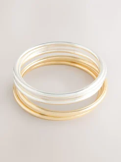 Goudkleurig/zilverkleurig# - Mixed Thin Bangles Pack