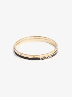 Goudkleurig/zwart - COACH COACH goudkleurige Signature Duo Bangle set in doosje