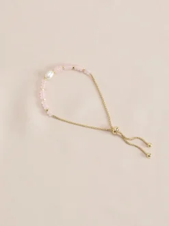 Goud/zilver - Halfedelstenen Pully armband