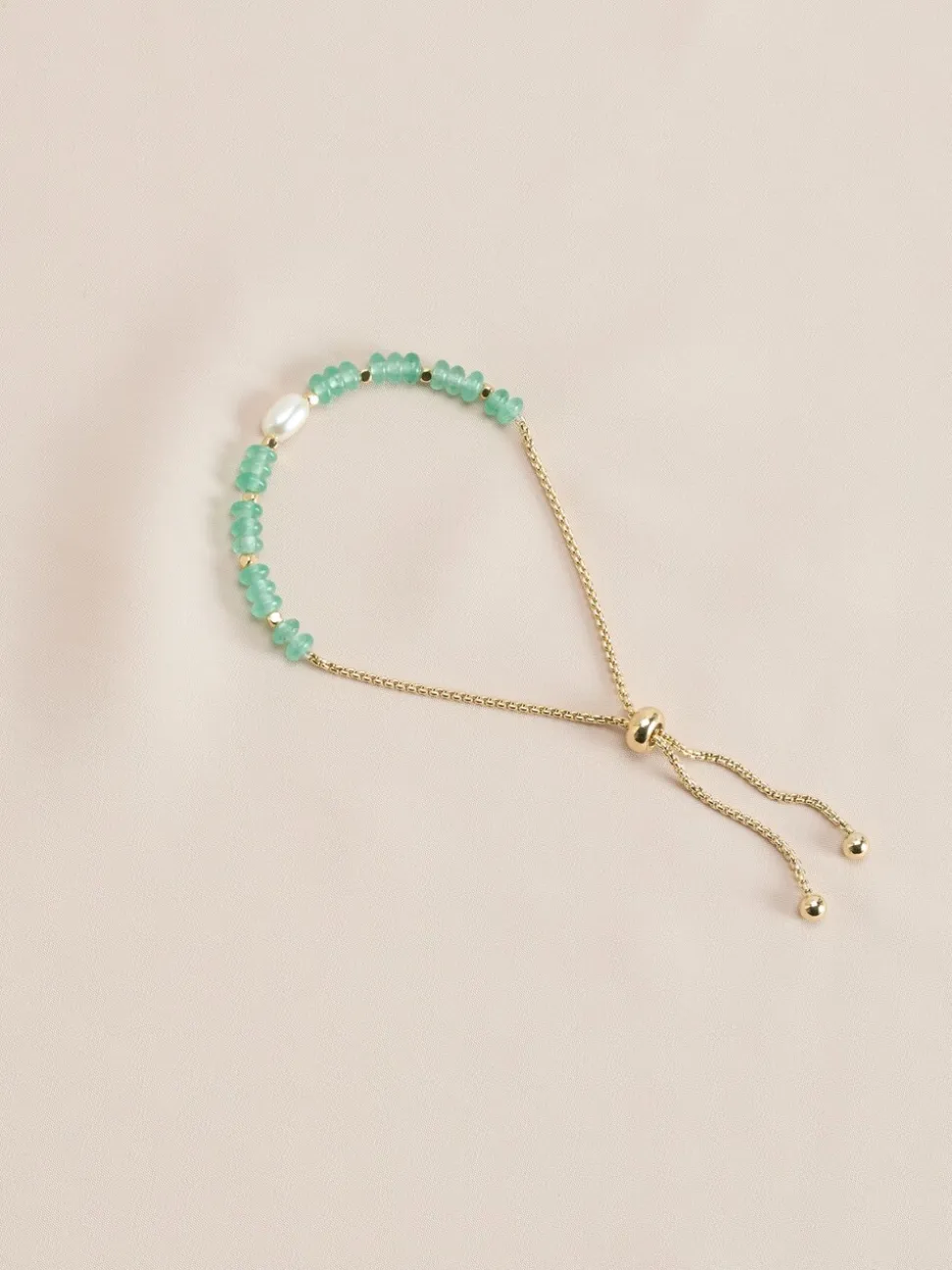 Goud/zilver - Halfedelstenen Pully armband