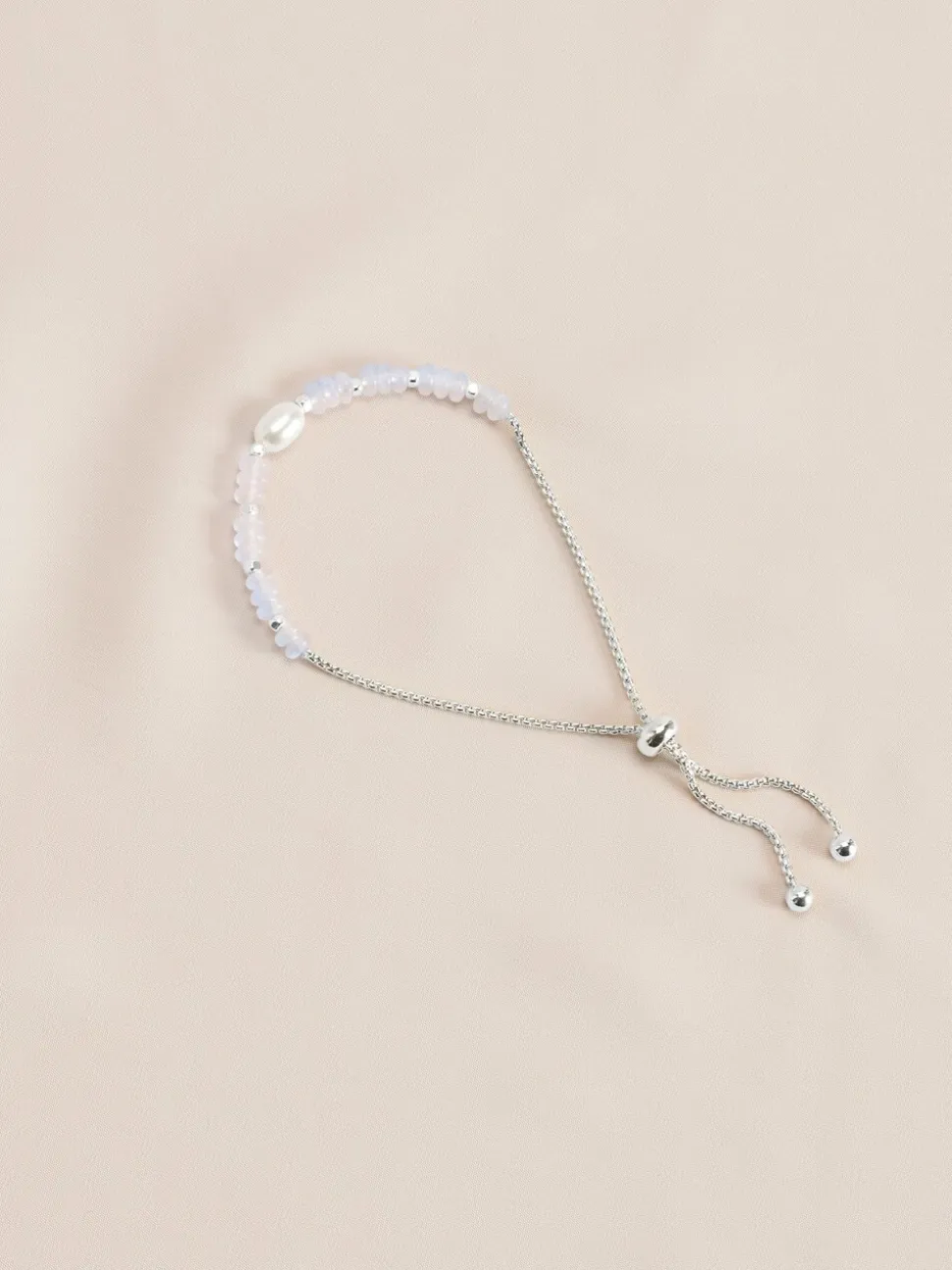 Goud/zilver - Halfedelstenen Pully armband