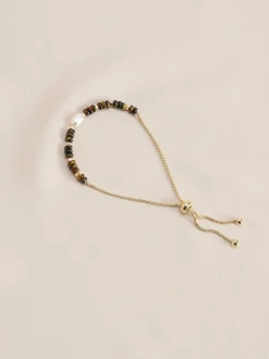Goud/zilver - Halfedelstenen Pully armband