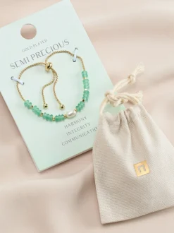Goud/zilver - Halfedelstenen Pully armband