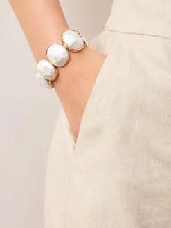 Goud-/zilverkleurig - Facetted Stone Stretch Bracelet