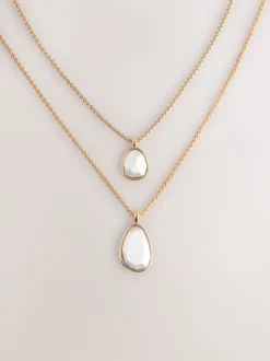 Goud-/zilverkleurig - Two Row Drop Necklace