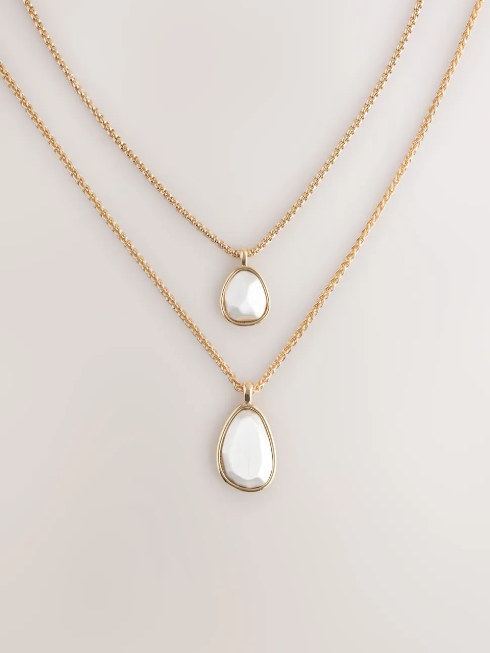 Goud-/zilverkleurig - Two Row Drop Necklace