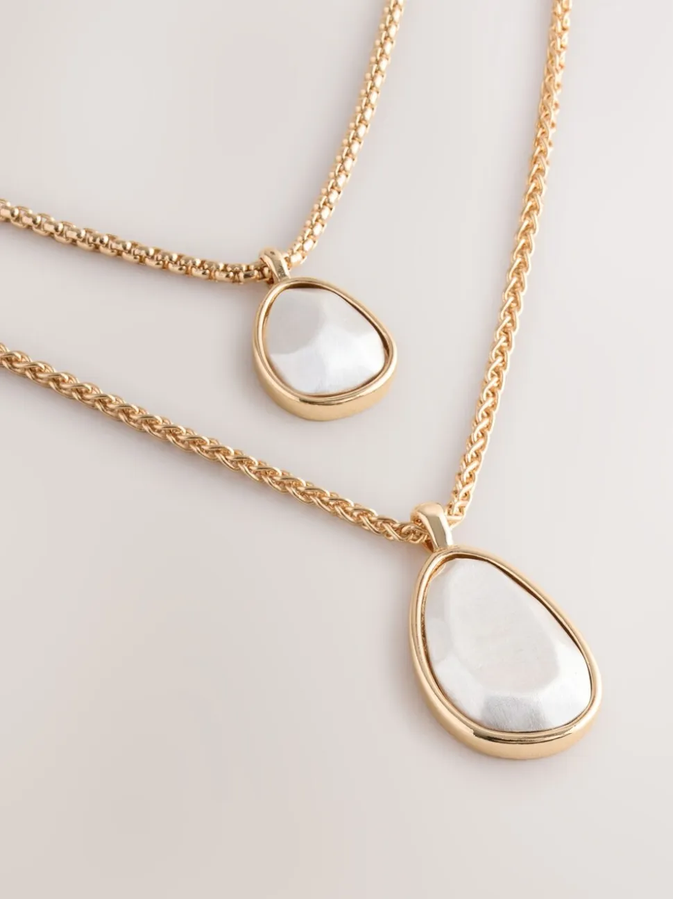 Goud-/zilverkleurig - Two Row Drop Necklace