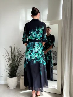 Green Placement Floral - Style Cheat - Daphne overhemdjurk met riem