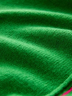 Green/Pink Tipped - 100% N.Premium trui van lamswol met ronde hals