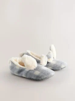Grey Check Bunny - Ballerinapantoffels
