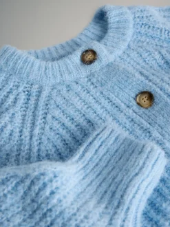 Grey Marl/Light Blue - The Set 2 Pack Ribbed Chunky Knitted Cardigans