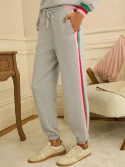 Grey Rainbow Tipped - Love & Roses Jersey Loungewear Bottoms