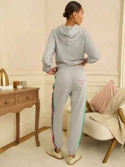 Grey Rainbow Tipped - Love & Roses Jersey Loungewear Bottoms