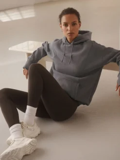 Grijs - Active Longline Overhead Hoodie met superzacht naaddetail en zakken