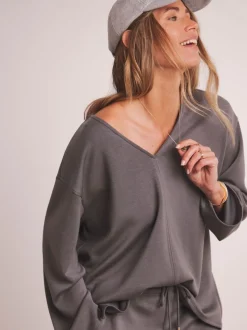 Grijs - Anthology By JD Williams Premium V Neck Seam Detail Modal Sweatshirt