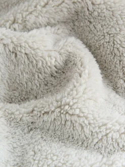 Grijs - Borg fleece met korte rits