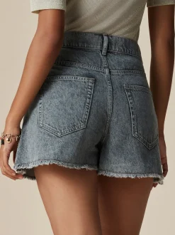 Grijs - Denim Cargo Pocket Shorts