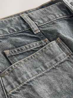 Grijs - Denim Cargo Pocket Shorts