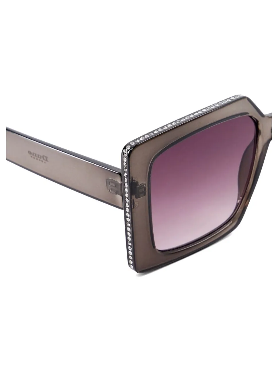 Grijs - Dune London Glitzy Diamanté Rectangular Sunglasses