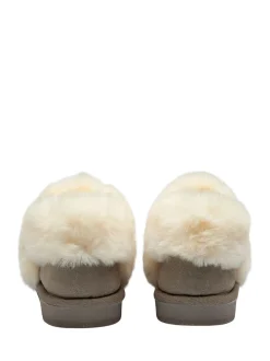 Grijs - Dunlop Faux Suede Collar Full Slippers