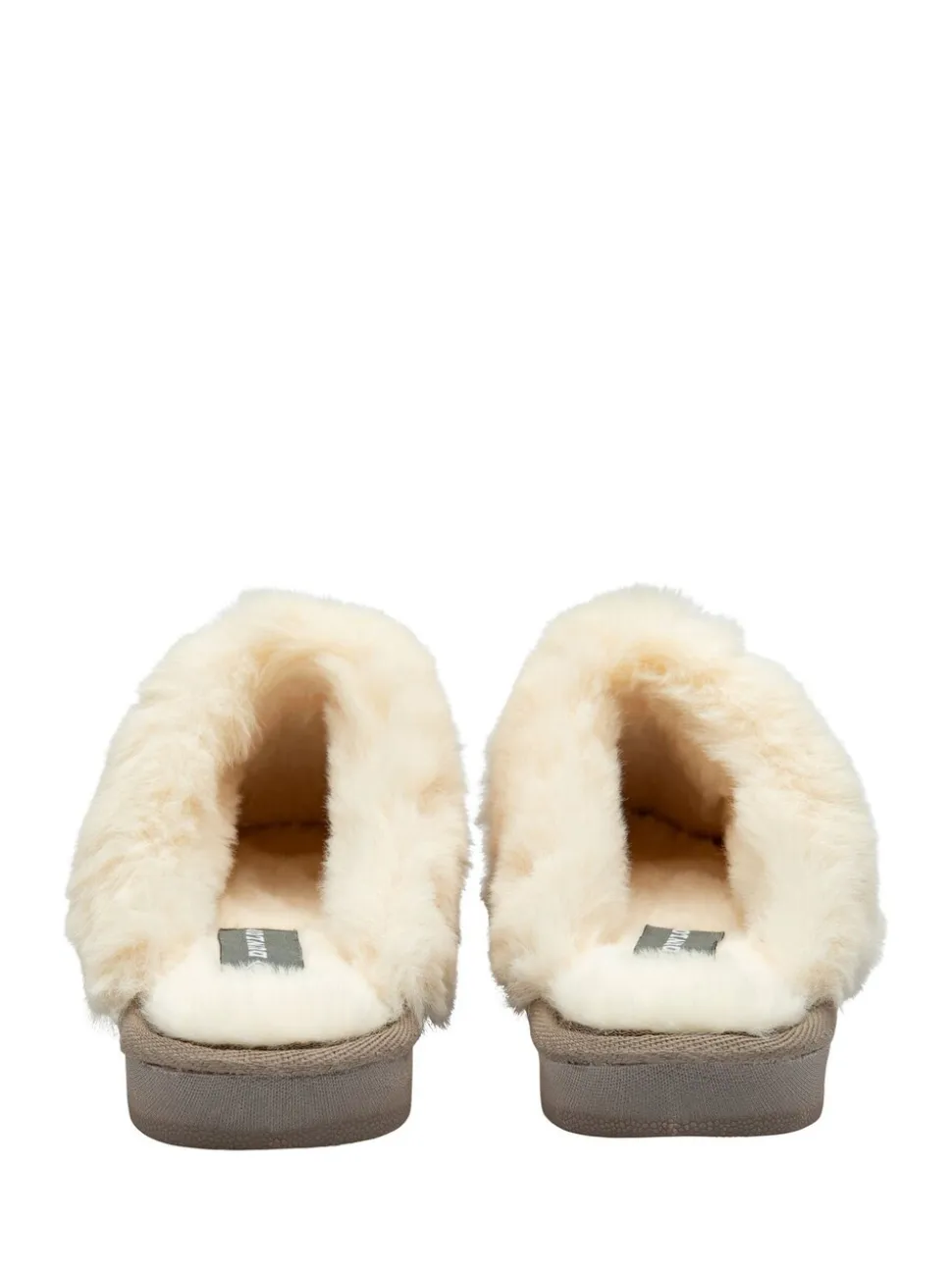 Grijs - Dunlop Faux Suede Mule Slippers Fur Collar