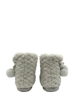 Grijs - Dunlop gebreide pantoffelslaarsjes voor dames