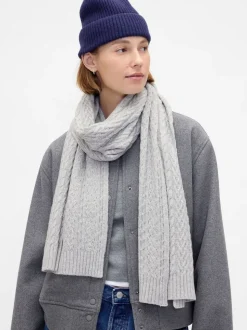 Grijs - Gap CashSoft Cable Knit Scarf
