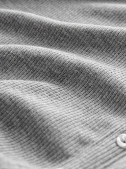 Grijs - Geribbelde Henley-bodysuit met lange mouwen