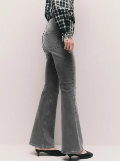 Grijs - High Rise Stretch Flare Jeans