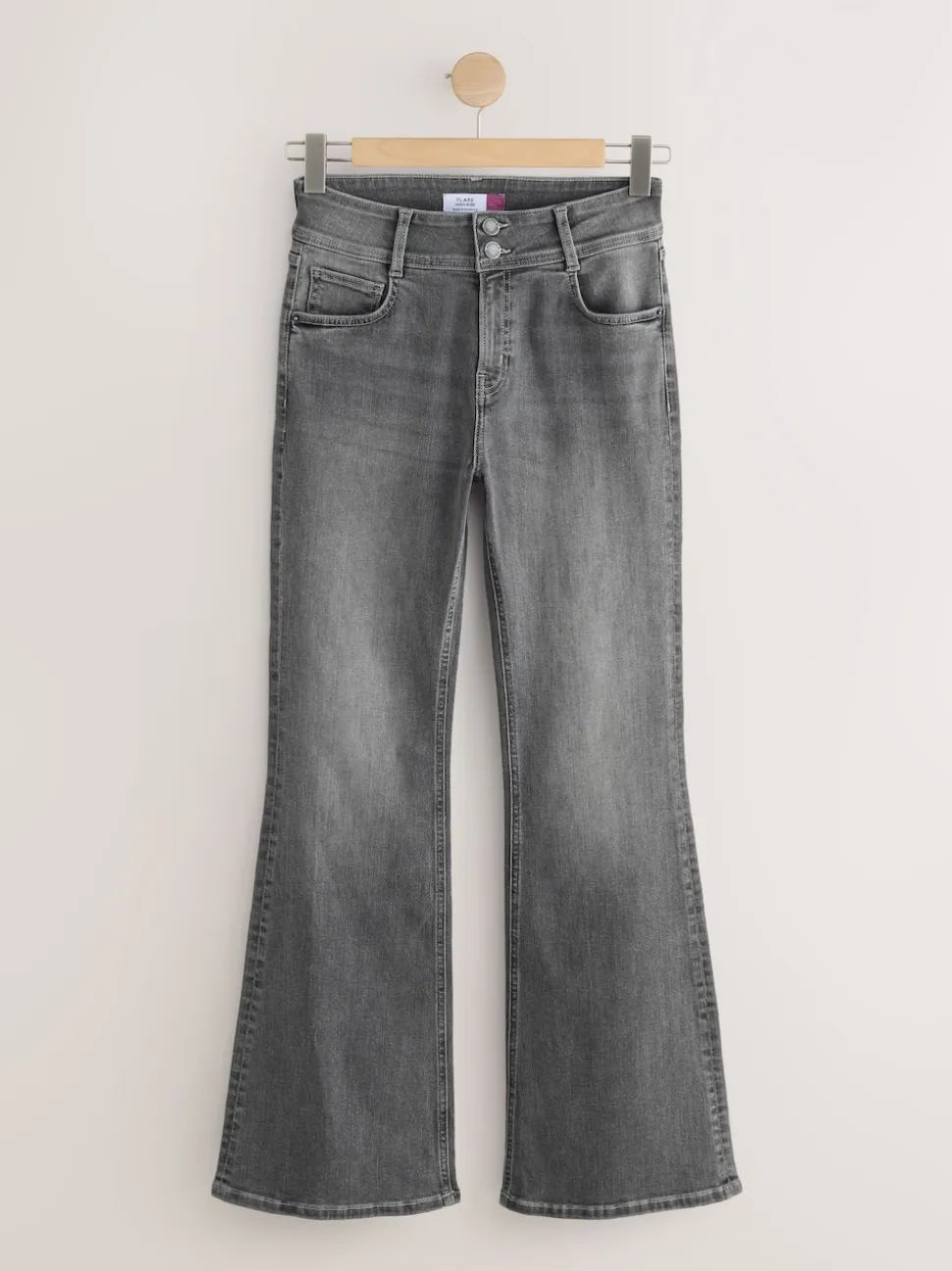 Grijs - High Rise Stretch Flare Jeans